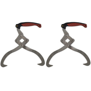 NNEVL 2 pcs Log Tongs with TPR Handle