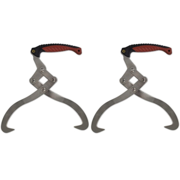 NNEVL 2 pcs Log Tongs with TPR Handle