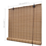 NNEVL Brown Bamboo Roller Blinds 120 x 160 cm