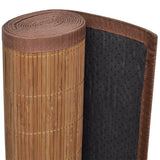 NNEVL Rectangular Brown Bamboo Rug 150 x 200 cm