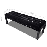 NNEVL Black Bench Velvet Fabric with Crystal Buttons