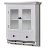 NNEVL Wooden Kitchen Wall Cabinet with Glass Door White