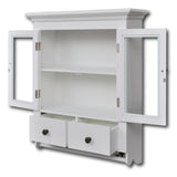NNEVL Wooden Kitchen Wall Cabinet with Glass Door White
