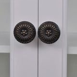 NNEVL Wooden Kitchen Wall Cabinet with Glass Door White