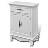 NNEVL Wooden Cabinet with 2 Doors 1 Drawer White