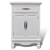 NNEVL Wooden Cabinet with 2 Doors 1 Drawer White