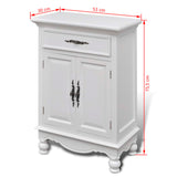 NNEVL Wooden Cabinet with 2 Doors 1 Drawer White
