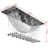 NNEVL Ceiling Lamp with Glittering Glass Crystal Beads 8 x G9 29 cm