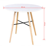 NNEVL Dining Table MDF Round White