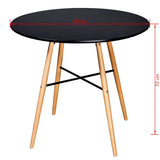 NNEVL Dining Table MDF Round Black