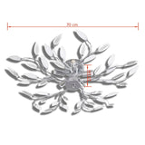NNEVL Transparent&White Ceiling Lamp Acrylic Crystal Leaf Arms 5 E14 Bulbs