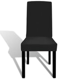 NNEVL 6 pcs Black Straight Stretchable Chair Cover