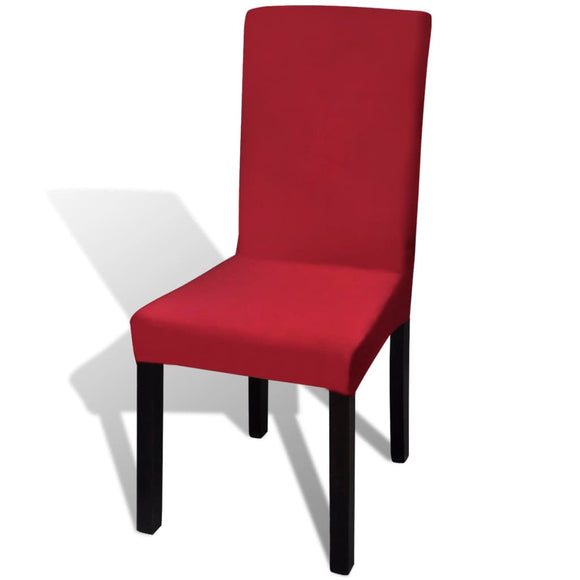 NNEVL 6 pcs Bordeaux Straight Stretchable Chair Cover