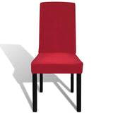 NNEVL 6 pcs Bordeaux Straight Stretchable Chair Cover