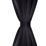 NNEVL 2 pcs Black Blackout Curtains with Metal Rings 135 x 245 cm