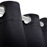NNEVL 2 pcs Black Blackout Curtains with Metal Rings 135 x 245 cm