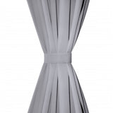 NNEVL 2 pcs Grey Blackout Curtains with Metal Rings 135 x 245 cm