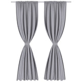 NNEVL 2 pcs Grey Slot-Headed Blackout Curtains 135 x 245 cm