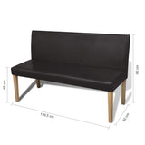 NNEVL Bench 139.5 cm Dark Brown Faux Leather