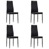 NNEVL Dining Chairs 4 pcs Black Faux Leather