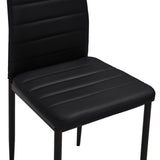 NNEVL Dining Chairs 4 pcs Black Faux Leather