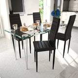 NNEVL Dining Chairs 4 pcs Black Faux Leather