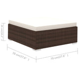 NNEVL 6 Piece Garden Lounge Set with Cushions Poly Rattan Brown
