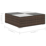 NNEVL 6 Piece Garden Lounge Set with Cushions Poly Rattan Brown