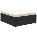 NNEVL 8 Piece Garden Lounge Set with Cushions Poly Rattan Black