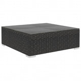 NNEVL 8 Piece Garden Lounge Set with Cushions Poly Rattan Black