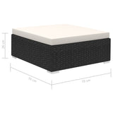 NNEVL 8 Piece Garden Lounge Set with Cushions Poly Rattan Black