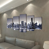 NNEVL Canvas Wall Print Set Monochrome New York Skyline 100 x 50 cm