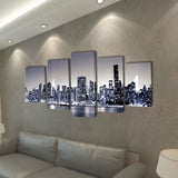NNEVL Canvas Wall Print Set Monochrome New York Skyline 200 x 100 cm