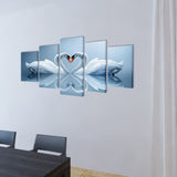 NNEVL Canvas Wall Print Set Swan 200 x 100 cm