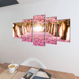 NNEVL Canvas Wall Print Set Cherry Blossom 100 x 50 cm