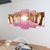 NNEVL Canvas Wall Print Set Cherry Blossom 200 x 100 cm