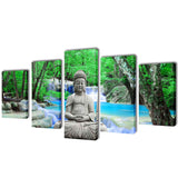 NNEVL Canvas Wall Print Set Buddha 200 x 100 cm