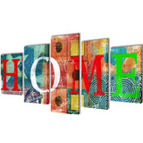 NNEVL Canvas Wall Print Set Colourful Home Design 200 x 100 cm