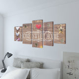 NNEVL Canvas Wall Print Set Home Sweet Home Design 100 x 50 cm