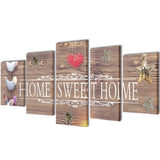 NNEVL Canvas Wall Print Set Home Sweet Home Design 200 x 100 cm