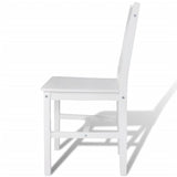 NNEVL Dining Chairs 2 pcs White Pinewood