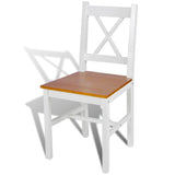 NNEVL Dining Chairs 2 pcs White Pinewood