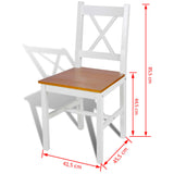 NNEVL Dining Chairs 2 pcs White Pinewood