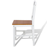 NNEVL Dining Chairs 4 pcs White Pinewood