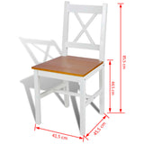 NNEVL Dining Chairs 4 pcs White Pinewood