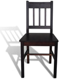 NNEVL Dining Chairs 2 pcs Dark Brown Pinewood