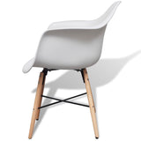 NNEVL Dining Chairs 6 pcs White Plastic and Beechword