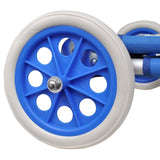 NNEVL Folding Sun Lounger with Canopy and Wheels Aluminium Blue
