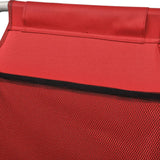 NNEVL Folding Sun Lounger with Canopy and Wheels Aluminium Red