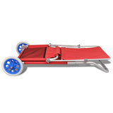 NNEVL Folding Sun Lounger with Canopy and Wheels Aluminium Red
